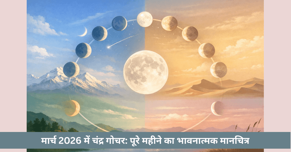 मार्च 2026 चंद्र संचार: मासिक भावनात्मक नक्शा और मानसिक लहरें
