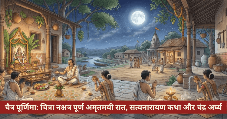 चैत्र पूर्णिमा: सत्यनारायण पूजा विधि, चंद्र अर्घ्य और चित्रा नक्षत्र