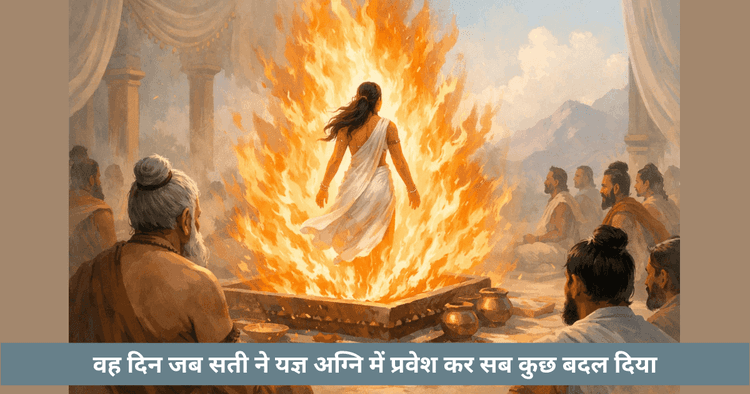 सती का पवित्र अग्नि में प्रवेश – इतिहास बदलने वाला क्षण