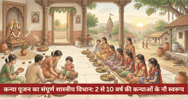 कन्या पूजन: 2 से 10 वर्ष की कन्याओं के 9 स्वरूप, विधि और मंत्र