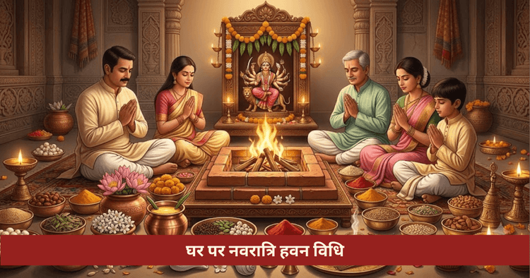 घर पर नवरात्रि नवमी हवन विधि और सामग्री