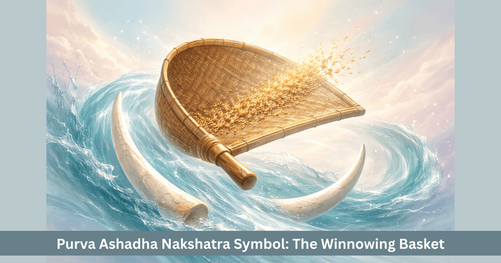 Purva Ashadha Winnowing Basket Symbol Meaning, Water Element and Invincible Victory
