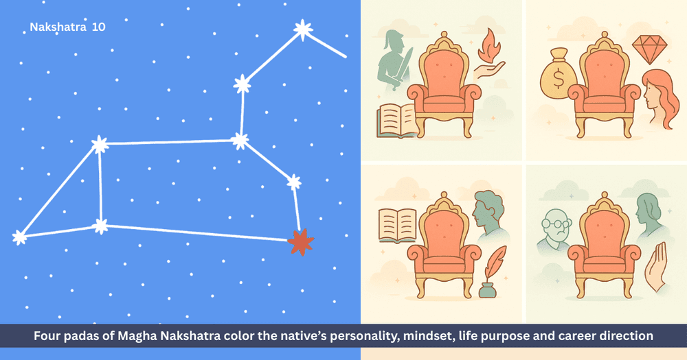 Four Padas of Magha Nakshatra - Personality, Career and Life Secrets | Vedic Astrology