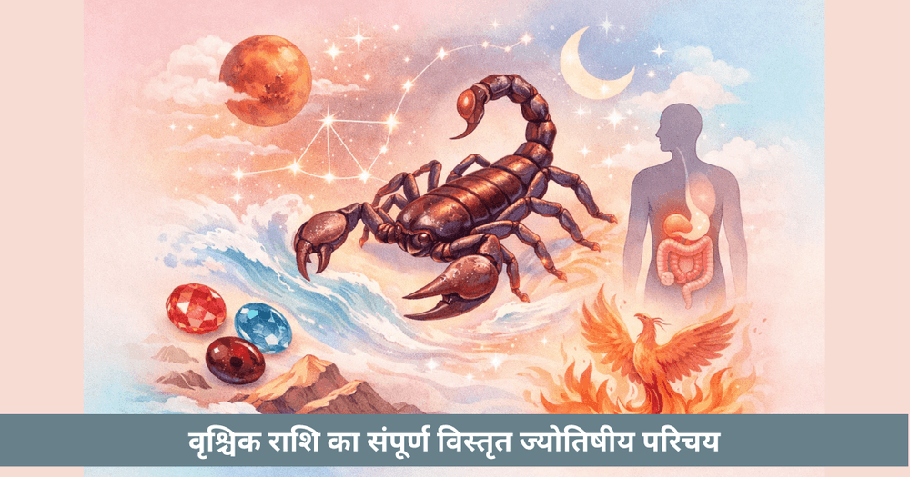 वृश्चिक राशि विस्तृत परिचय: स्वामी मंगल, नक्षत्र, रत्न मूंगा, चन्द्र नीच और गुण स्वभाव