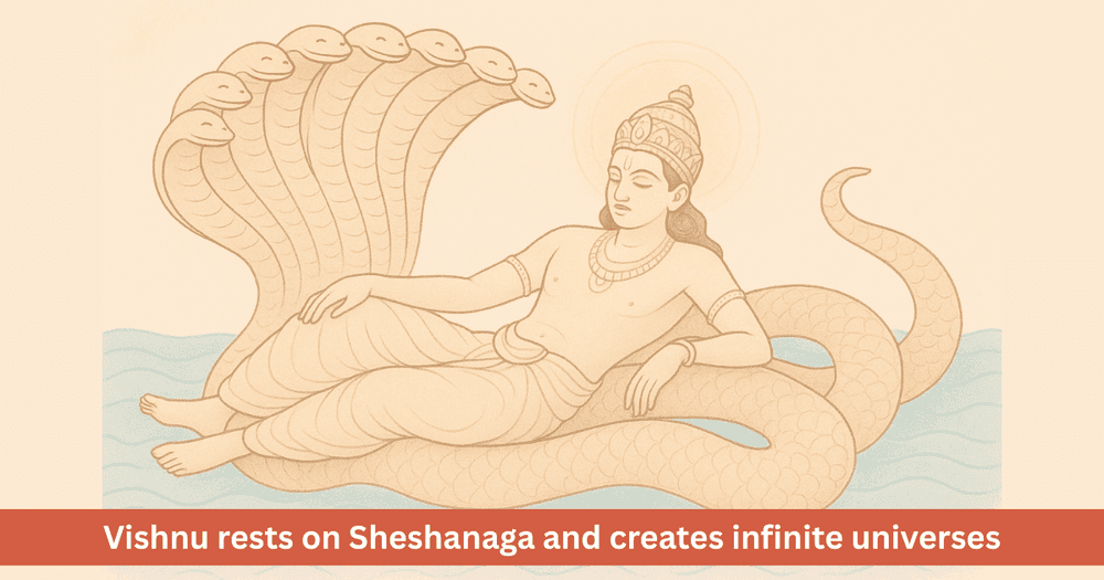 Vishnu resting on Sheshanaga - Spiritual, scientific and psychological layers