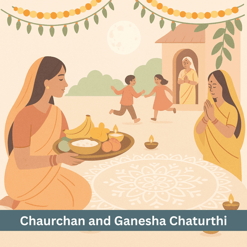 What is Chaurchan and why does Mithila worship the moon on Ganesh Chaturthi