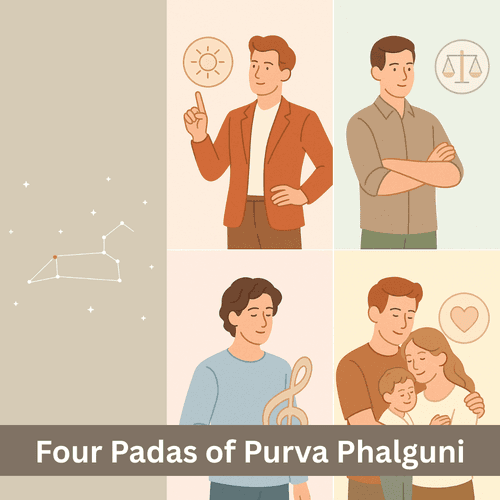 What do the four Padas of Purva Phalguni Nakshatra reveal about personality and life path?