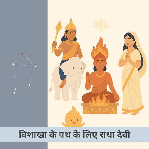 विशाखा नक्षत्र में दिव्य प्रेम और महत्त्वाकांक्षा किस रूप में एक-दूसरे को प्रभावित करते हैं?