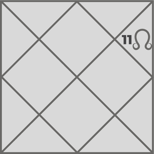 What is the effect of Rahu in the eleventh house and how does it influence gains, friendships and ambitions