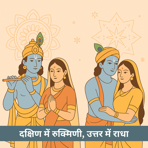 दक्षिण भारत में रुक्मिणी की पूजा क्यों होती है लेकिन उत्तरा भारत में राधा को प्राथमिकता क्यों मिलती है?