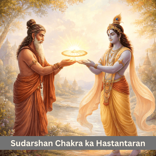 Parashurama Granting the Sudarshana Chakra to Shri Krishna: Power, Succession, and Divine Continuity