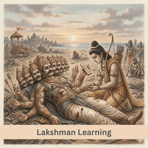 Lakshman Learning From Dying Ravan