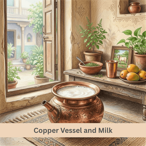Copper Vessel and Milk