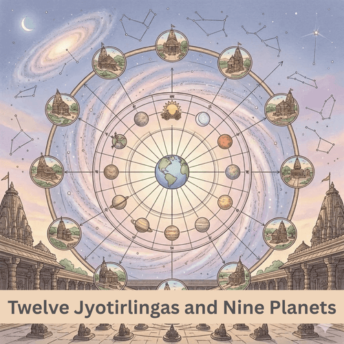 The Astronomical Configuration of the Twelve Jyotirlingas and Nine Planets