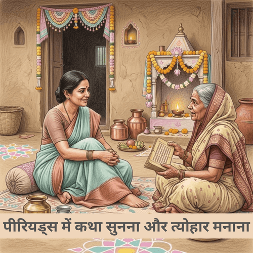 पीरियड्स में कथा सुनना और त्योहार मनाना