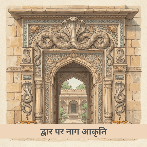 द्वार पर नाग आकृति