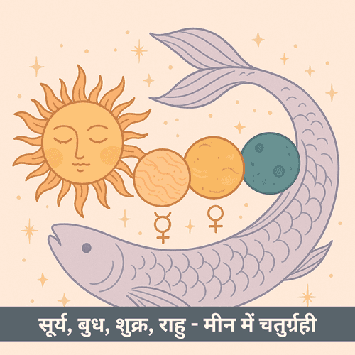 क्या सूर्य, बुध, शुक्र और राहु की मीन राशि में चतुर्ग्रही - युति भ्रम या भव्य रचनात्मकता लाएगी? (14 मार्च - 14 अप्रैल 2025)