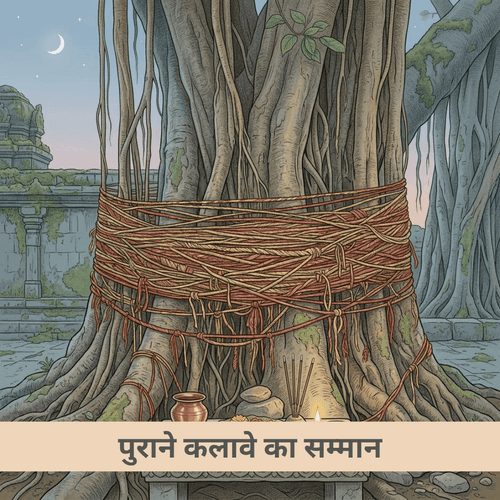 पुराने कलावे का सम्मान